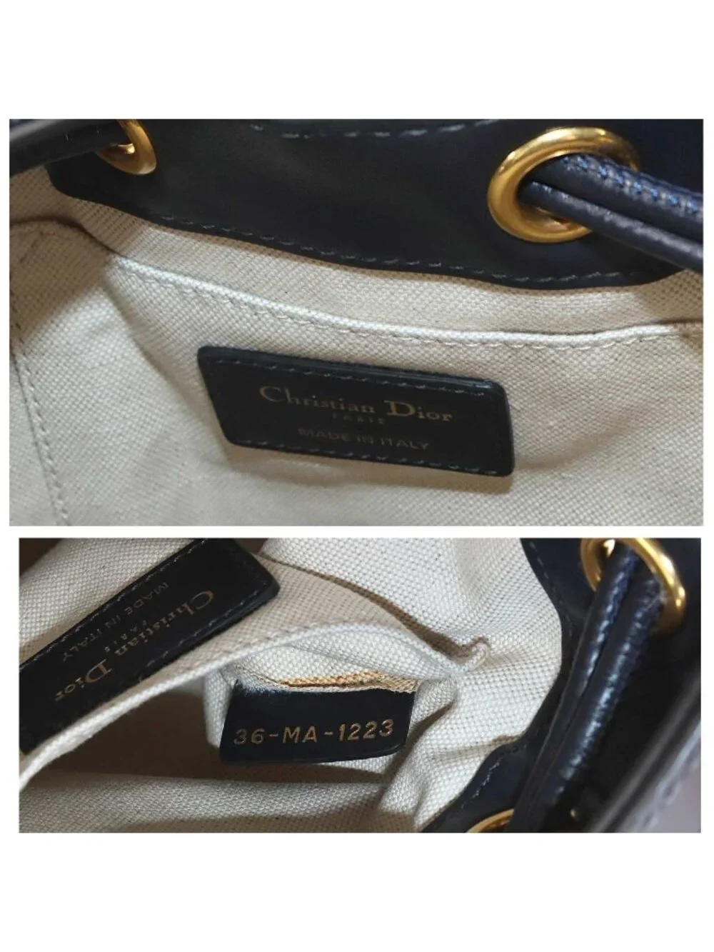 Dior Oblique Backpack Canvas Leather Navy